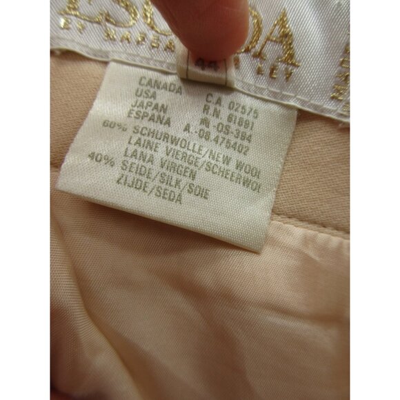 VINTAGE Escada Skirt 14 New Wool Silk Pencil Career Zip Up Slit 44* - Picture 8 of 11